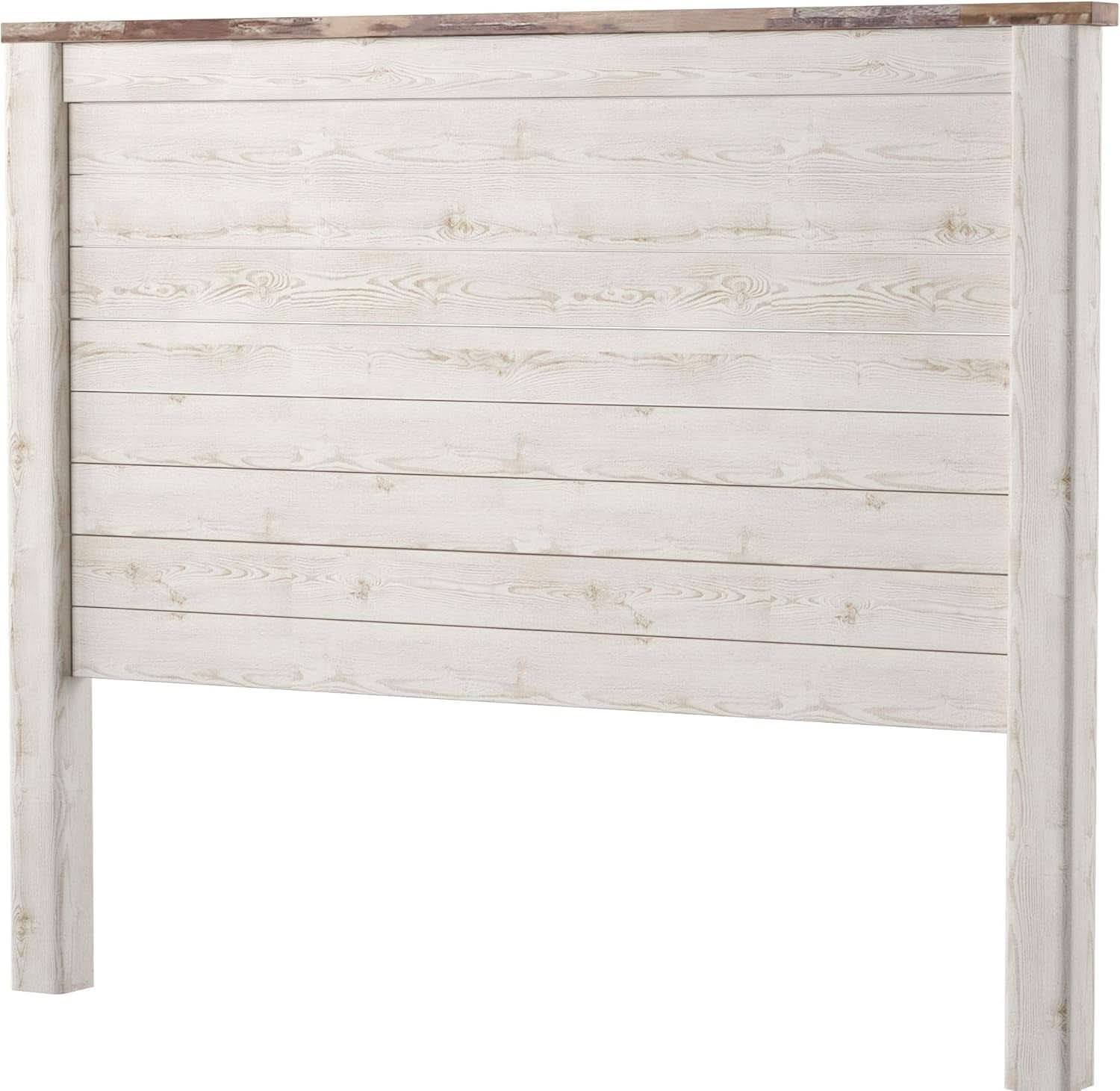 Queen Whitewash Farmhouse Panel Headboard for Chic Decor