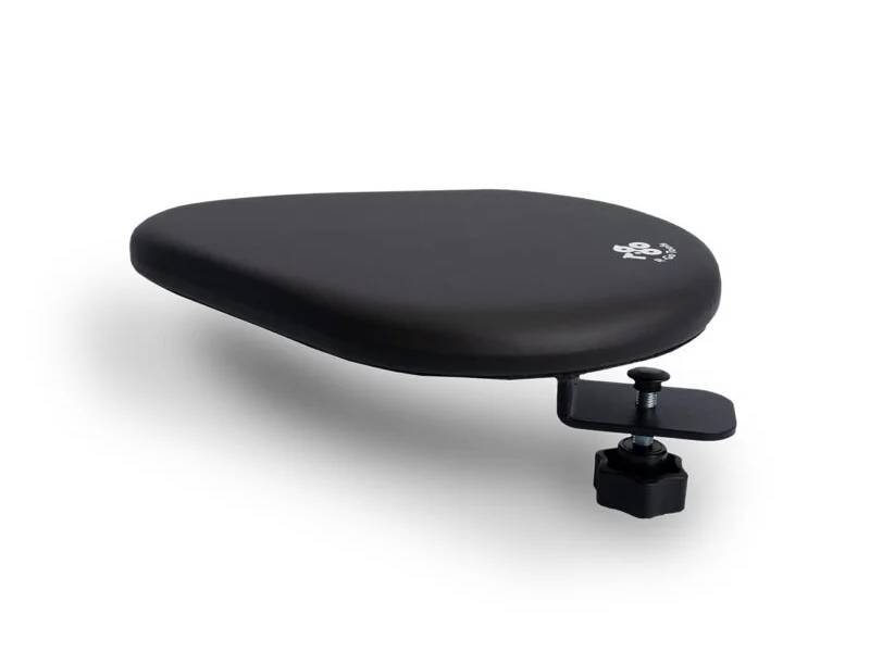 R-GO Split Armrest Black MDF Faux Leather Ergonomic Desk Support