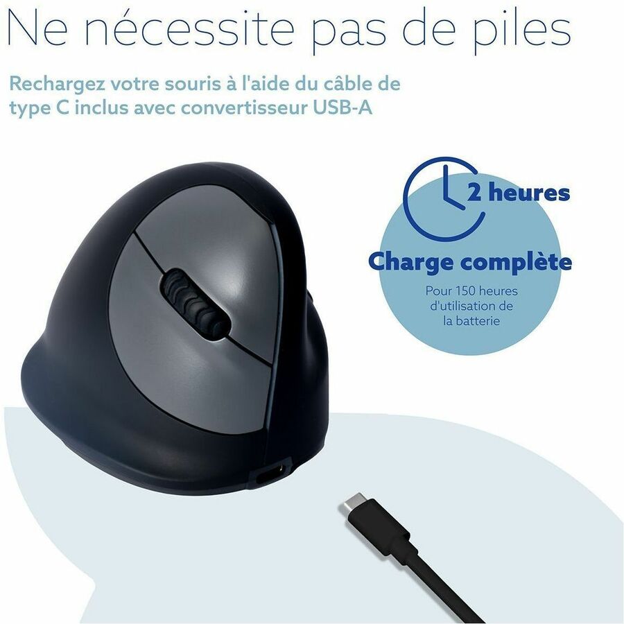 R-Go HE Ergonomic Mouse, Large, Right, Wireless RGOHELAWL