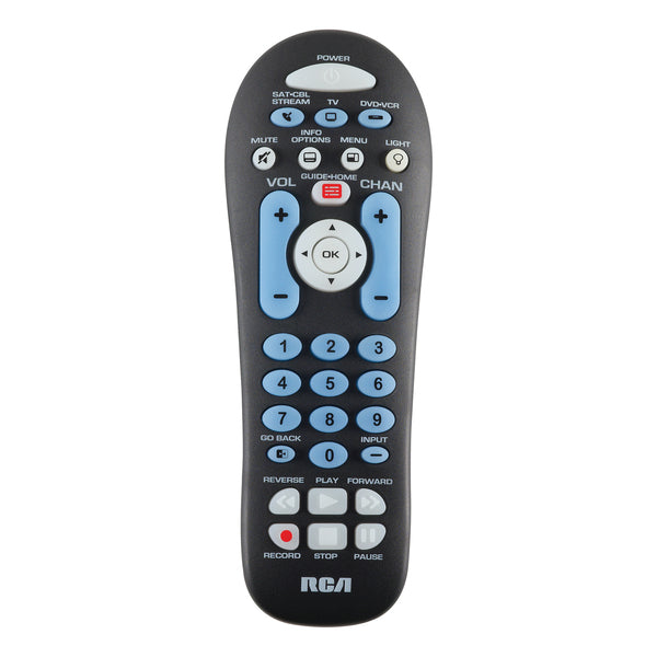 RCA RCR313BEV 3-Device Backlit Big-Button Universal Remote, Black