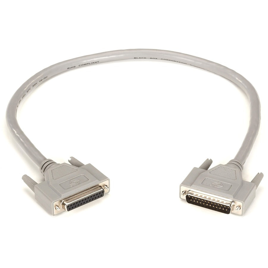RS232 Serial Cable - DB25 Male/Female Double Shielded, 25-Conductor, 2ft | BLACK BOX EGM25C-0002-MF