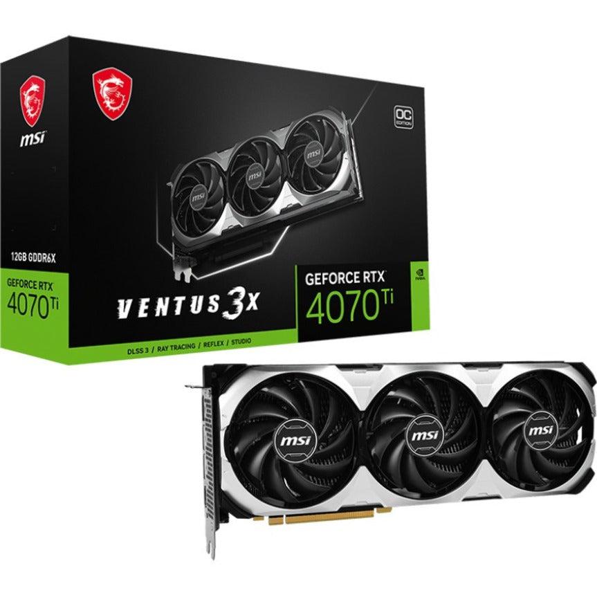 RTX 4070 Graphics Card Triple Fan - MSI GeForce VENTUS 3X 12GB Ada Lovelace | Tecisoft G407TV3X12