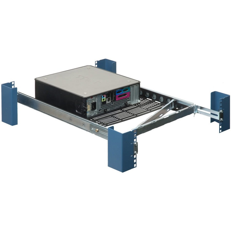 Rack Solutions 1U Dry Sliding Seismic Transport Shelf 24in Depth with Cable Management Arm 1USHL-112-T