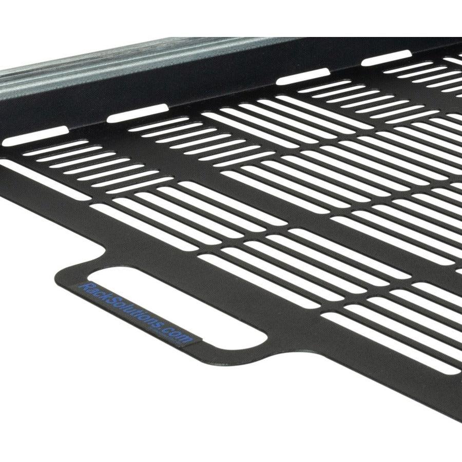Rack Solutions 1U Dry Sliding Seismic Transport Shelf 24in Depth with Cable Management Arm 1USHL-112-T