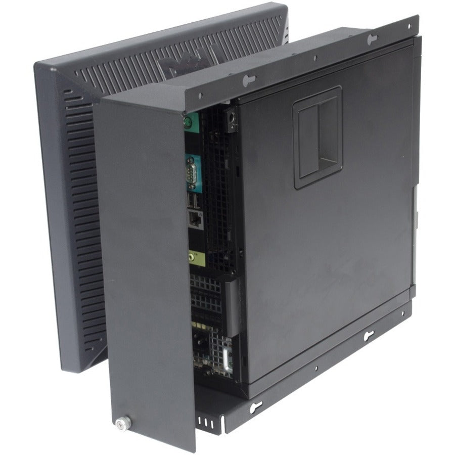 Rack Solutions Wall Mount For Flat Panel Display, Desktop Computer - Black Powder Coat 104-2324