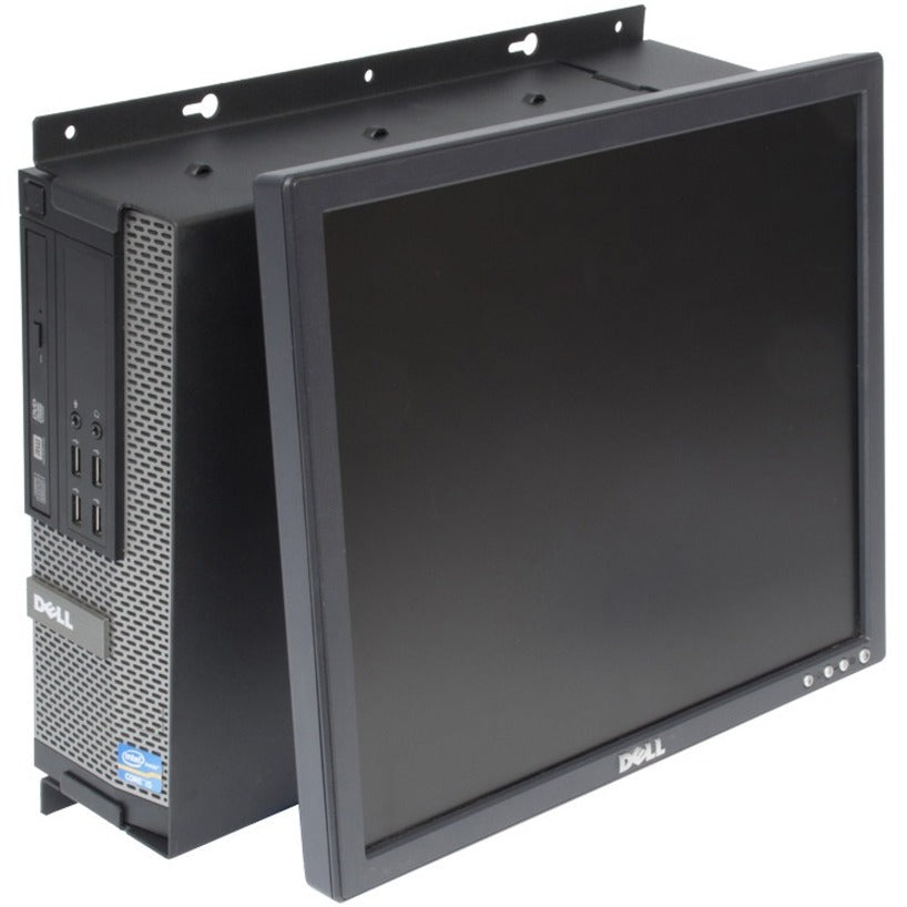 Rack Solutions Wall Mount For Flat Panel Display, Desktop Computer - Black Powder Coat 104-2324