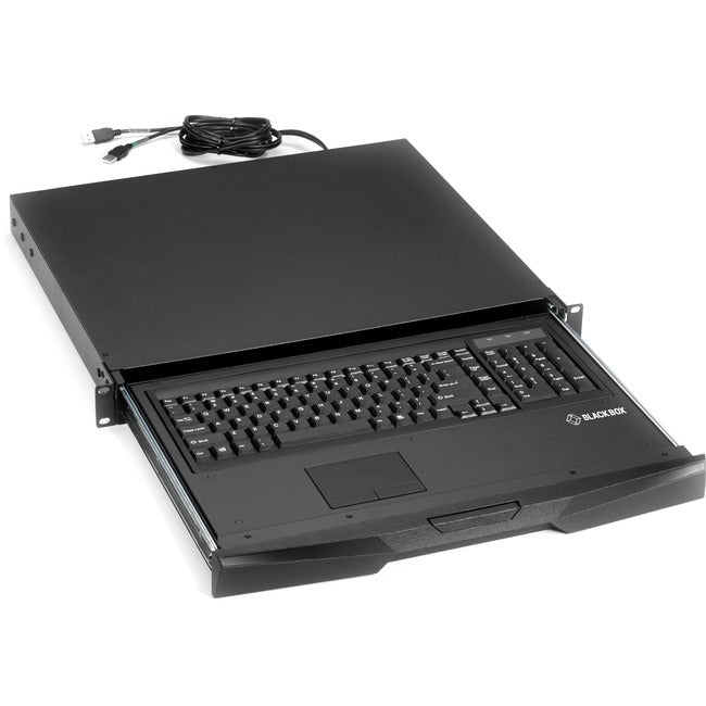 Rackmount Keyboard Tray With Touchpad - Sliding, 1U, 19"W X 16.5"D, 2-Point Moun