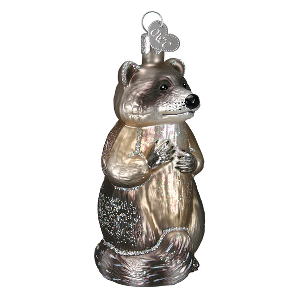 Racoon Glass Ornament