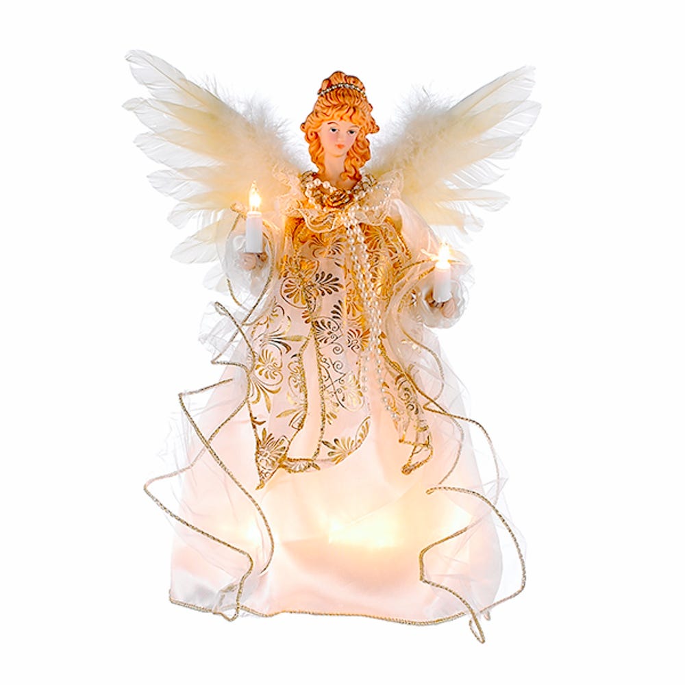 Radiant Christmas Angel Tree Topper - 12 Inch