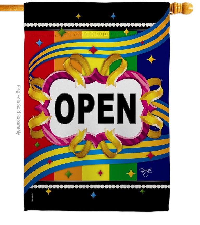 Rainbow Brights Welcome Open Flag
