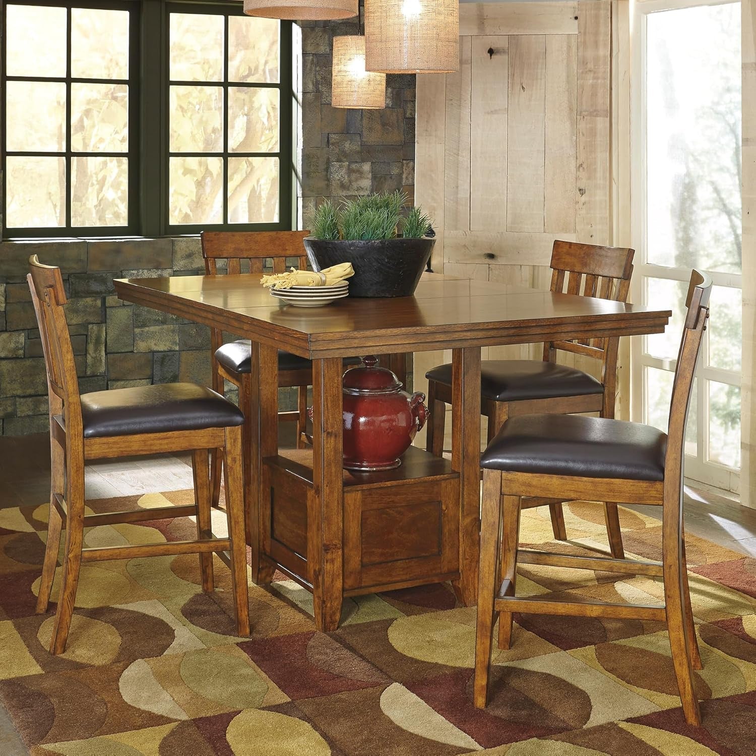 Ralene 36 Inch Counter Height Dining Table With Extension Leaf