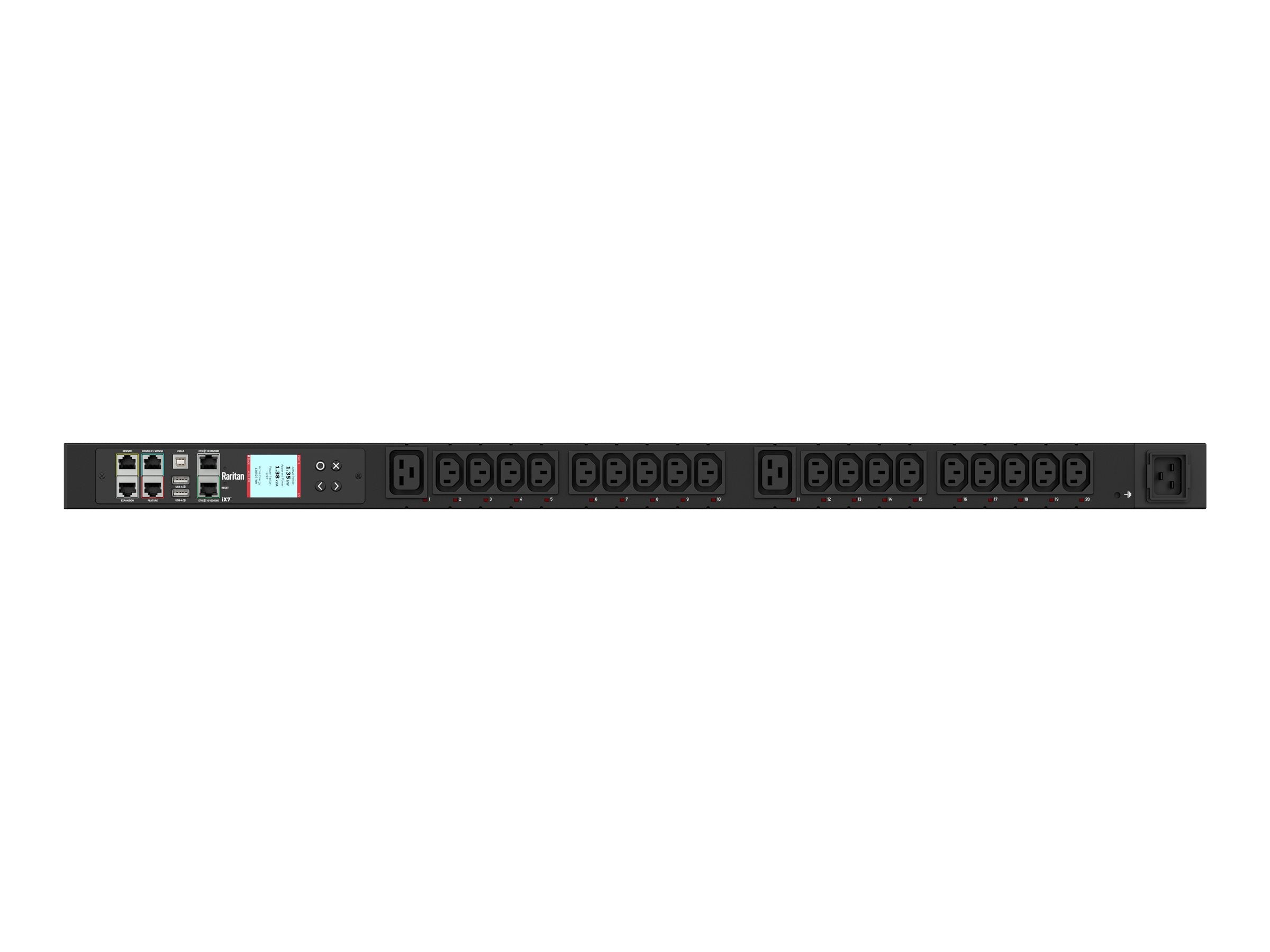 Raritan Dominion PX PX3-5443C-N1 - Power distribution strip (rack-mountable) - AC 230 V - 3700 VA - 1-phase - USB, Ethernet 10/100/1000