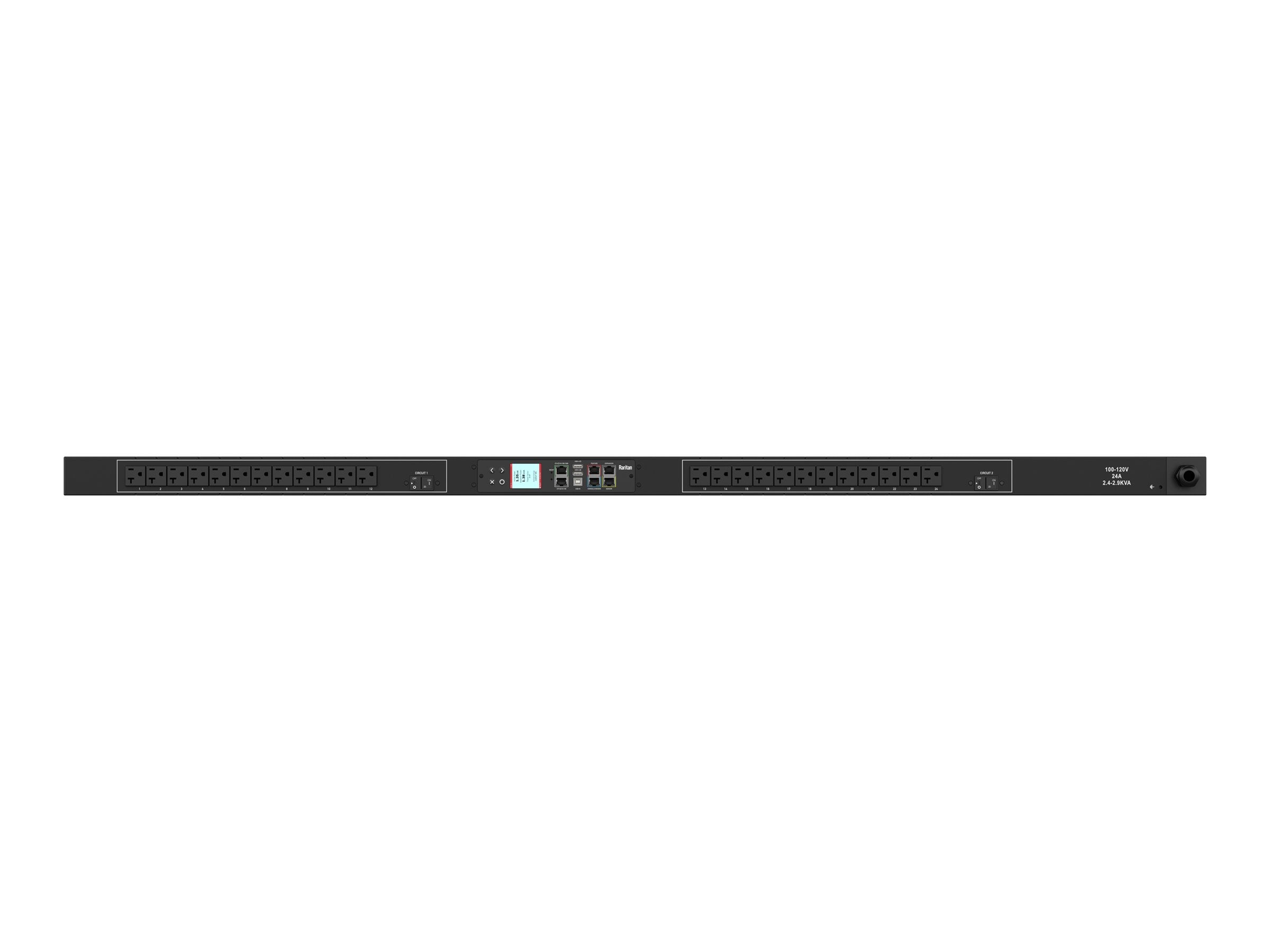 Raritan PX3-1478U - Power distribution unit (rack-mountable) - AC 120 V - 2900 VA - 1-phase 3 Wire - Ethernet 10/100/1000, USB, PX3-1478U-K2
