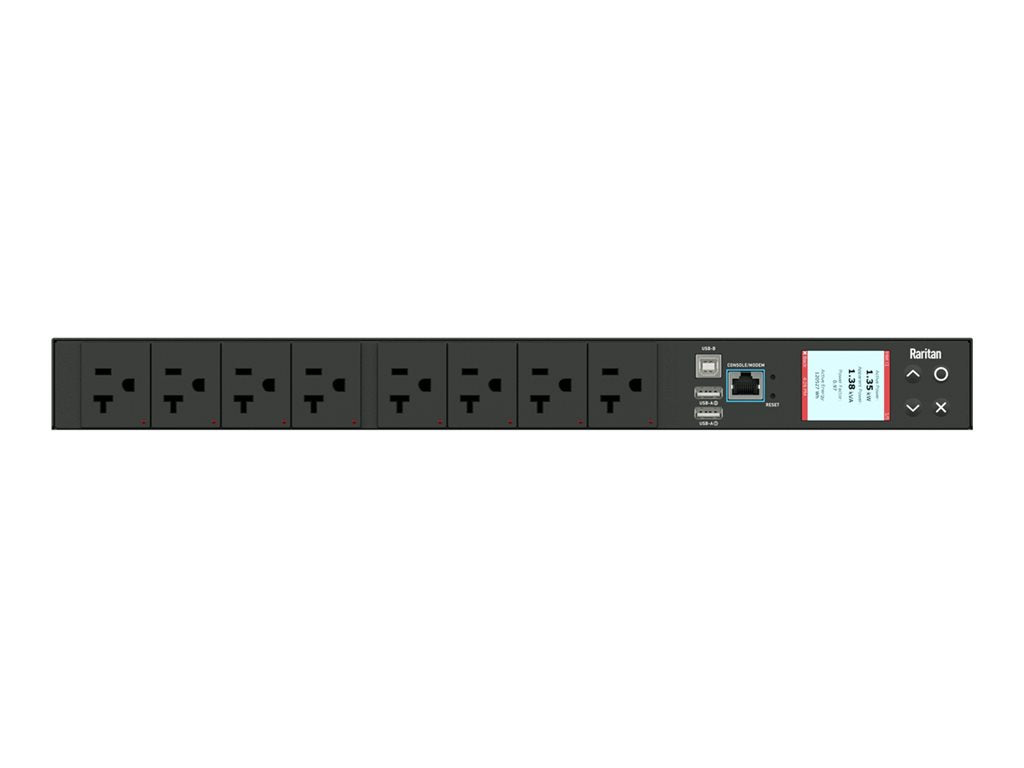 Raritan PX3-5147R - Power distribution unit (rack-mountable) - 16A - AC 120 V - 1900 VA - 1-phase - Ethernet 10/100, RS-232, PX3-5147R-K6