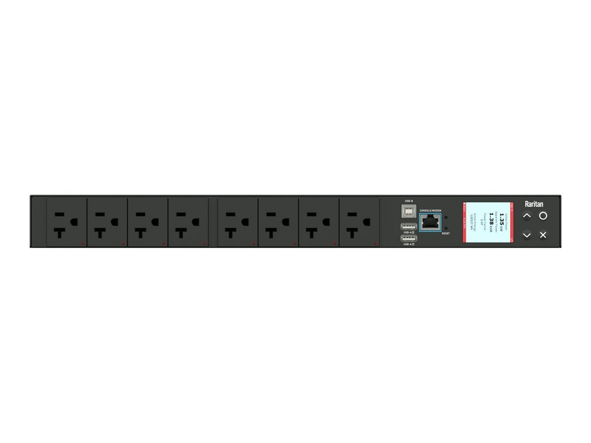 Raritan PX3-5147R - Power distribution unit (rack-mountable) - 16A - AC 120 V - 1900 VA - 1-phase - Ethernet 10/100, RS-232, PX3-5147R-K6