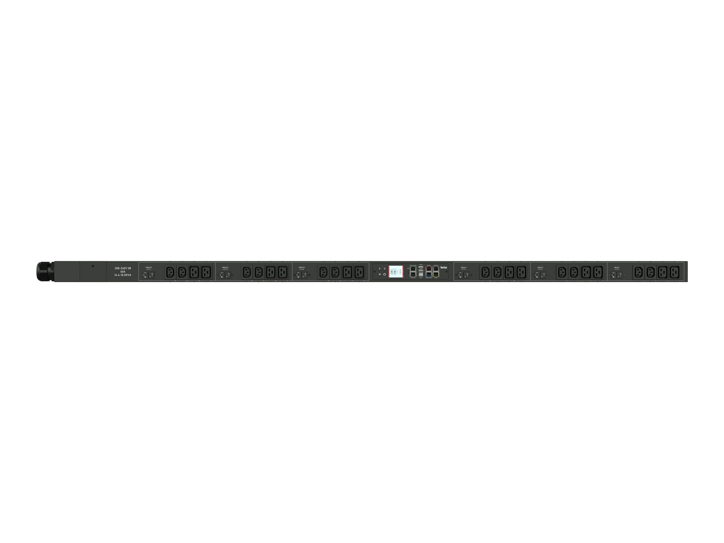 Raritan PX3-5551U-V2K1 - Power distribution unit (rack-mountable) - AC 208 V - 17300 VA - 3-phase delta - RS-232, Ethernet 10/100/1000