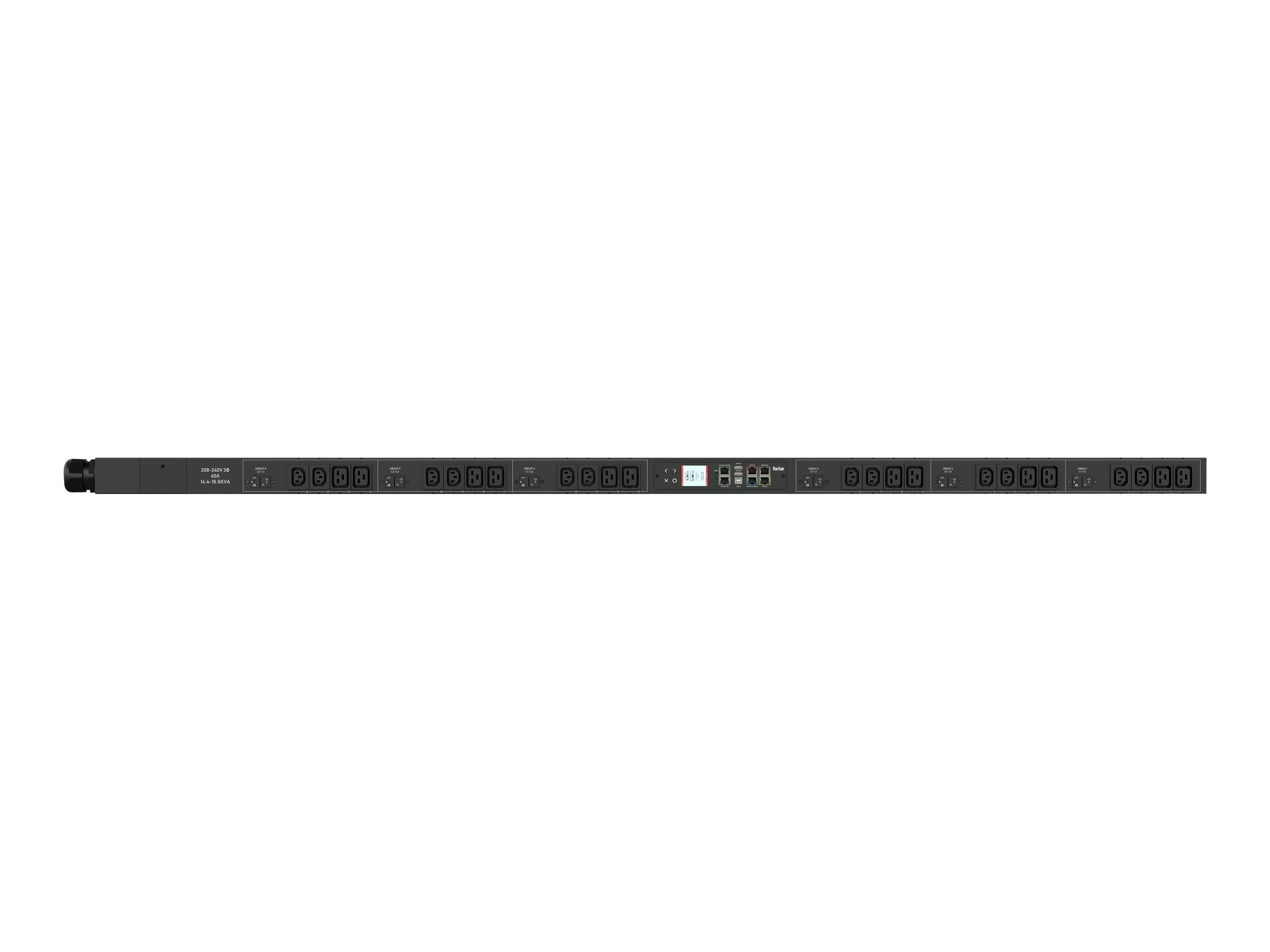 Raritan PX3-5551U-V2K2 - Power distribution unit (rack-mountable) - AC 208 V - 17300 VA - 3-phase delta - RS-232, USB, Ethernet