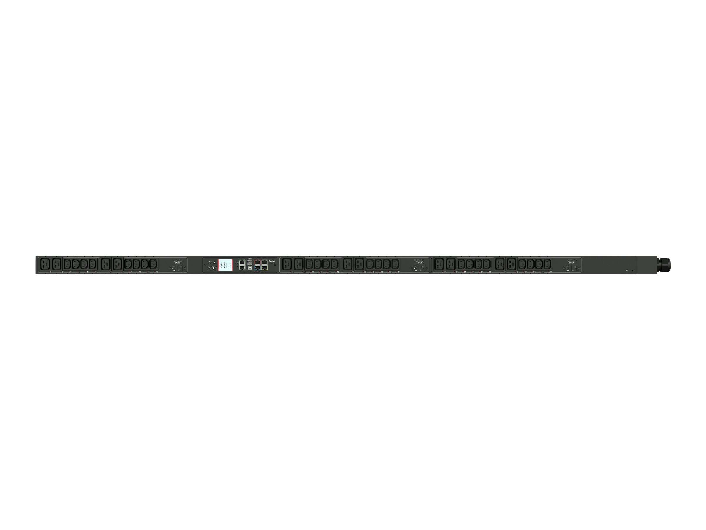 Raritan PX3-5725V-K2 - Power distribution unit (rack-mountable) - AC 208 V - 8600 VA - 3-phase delta - Ethernet 10/100, RS-232,