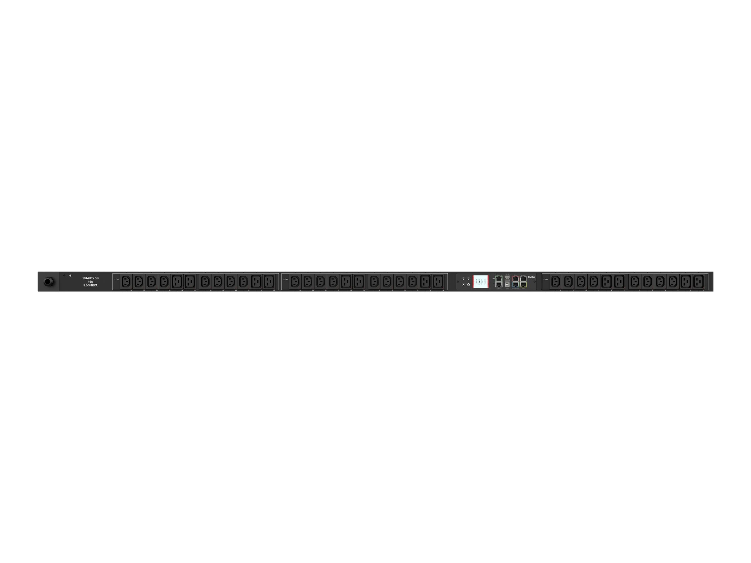 Raritan PX3-5735 - Power distribution unit (rack-mountable) - AC 208 V - 5800 VA - RS-232, USB, Ethernet 10/100/1000 - input: