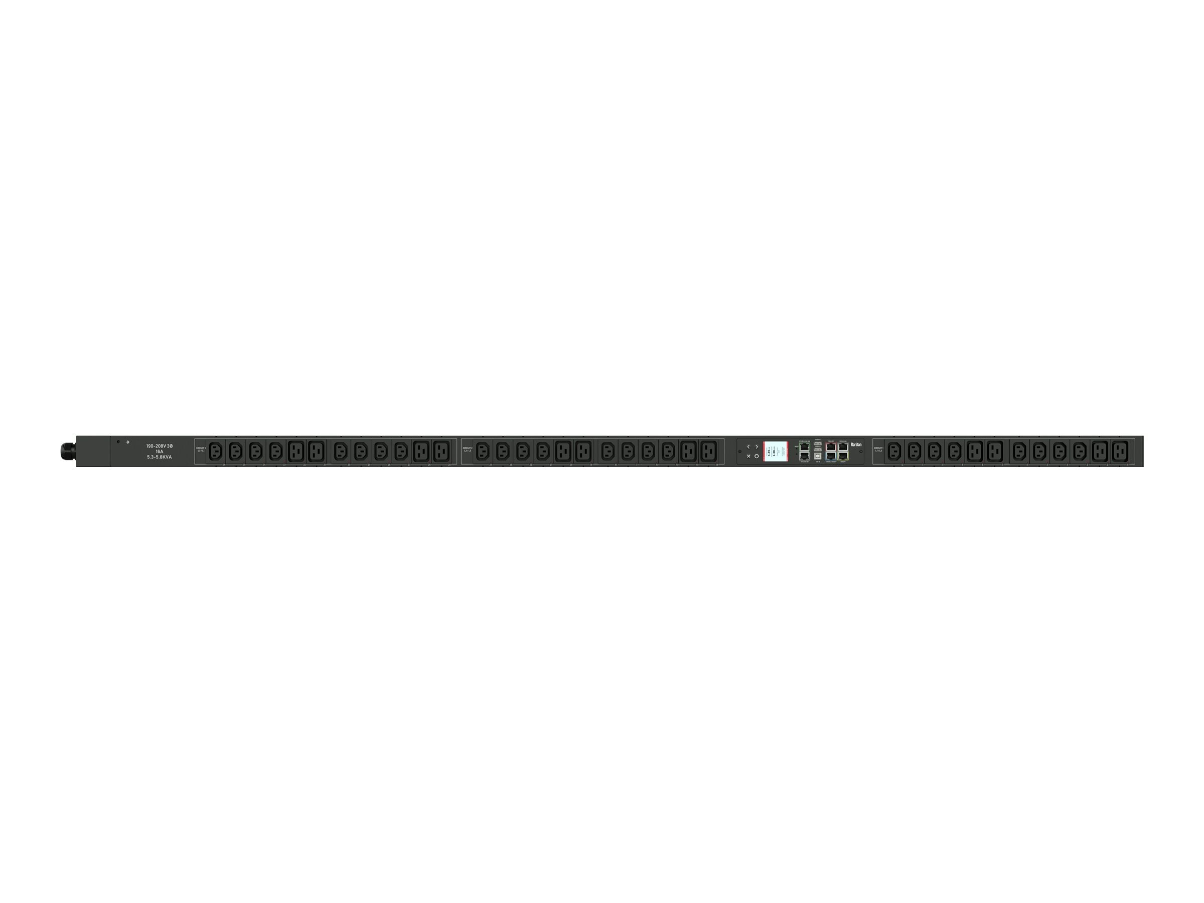 Raritan PX3-5735V-K2 - Power distribution unit (rack-mountable) - AC 208 V - 5800 VA - 3-phase - Ethernet 10/100, RS-232, Ethernet