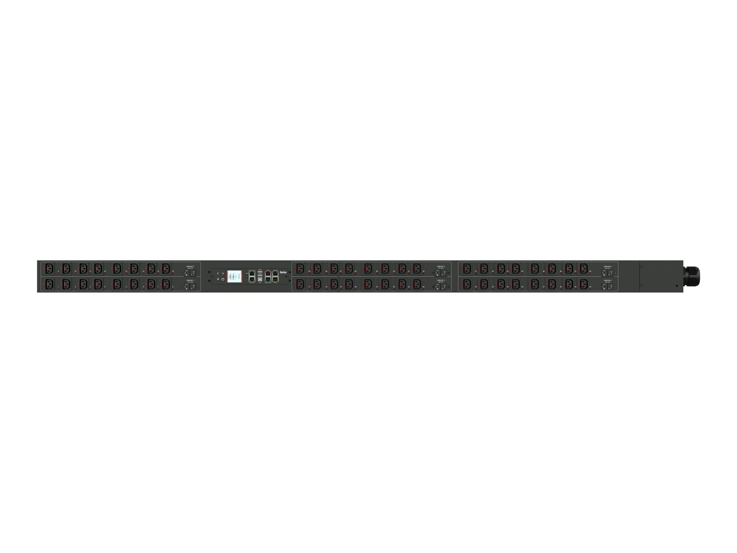 Raritan PX3-5765V-E2V2 - Power distribution strip (rack-mountable) - AC 208 V - 17300 VA - 3-phase delta - RS-232, USB, Ethernet PX3-5765V-E2V2K5