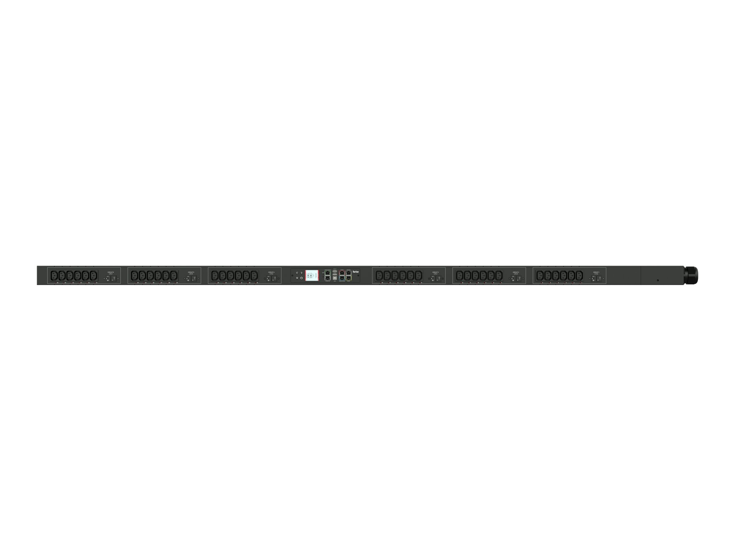 Raritan PX3-5779V-P1V2 - Power distribution strip (rack-mountable) - AC 208 V - 17300 VA - 3-phase delta - Ethernet 10/100, RS-232, PX3-5779V-P1V2K5