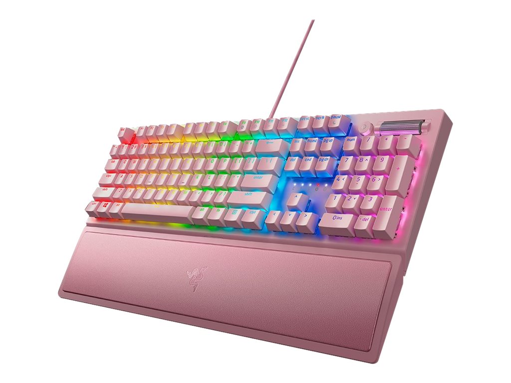 Razer BlackWidow V3 - Keyboard - with media wheel - backlit - QWERTY - US - key switch: Razer Green - quartz