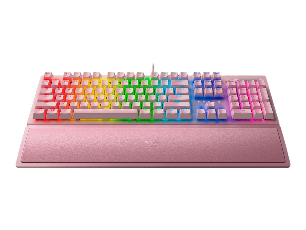 Razer BlackWidow V3 - Keyboard - with media wheel - backlit - QWERTY - US - key switch: Razer Green - quartz