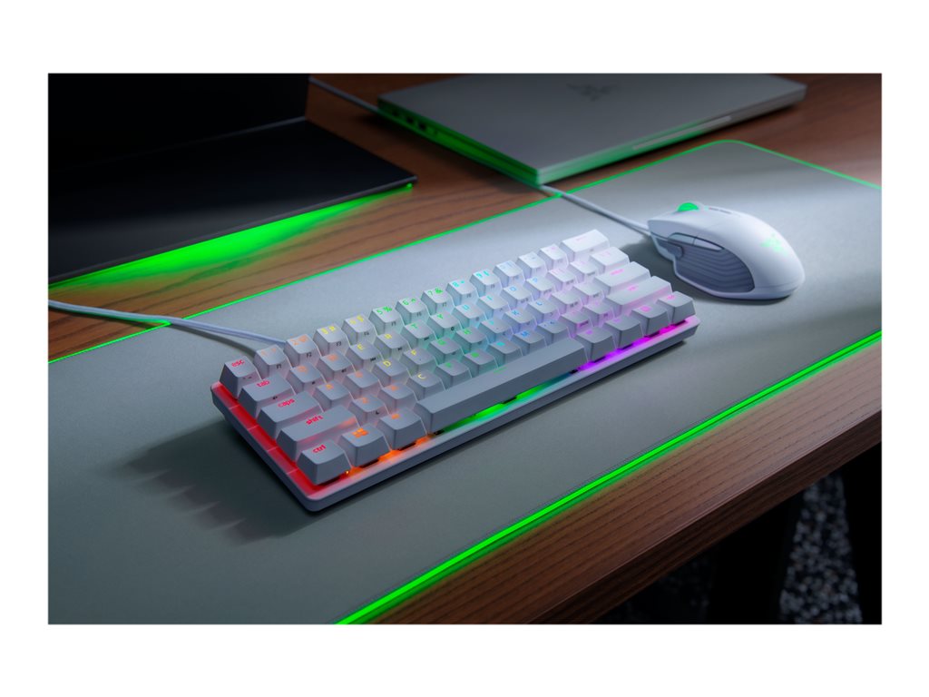Razer Huntsman Mini - Keyboard - backlit - USB - US - key switch: Razer Clicky Optical Purple - mercury