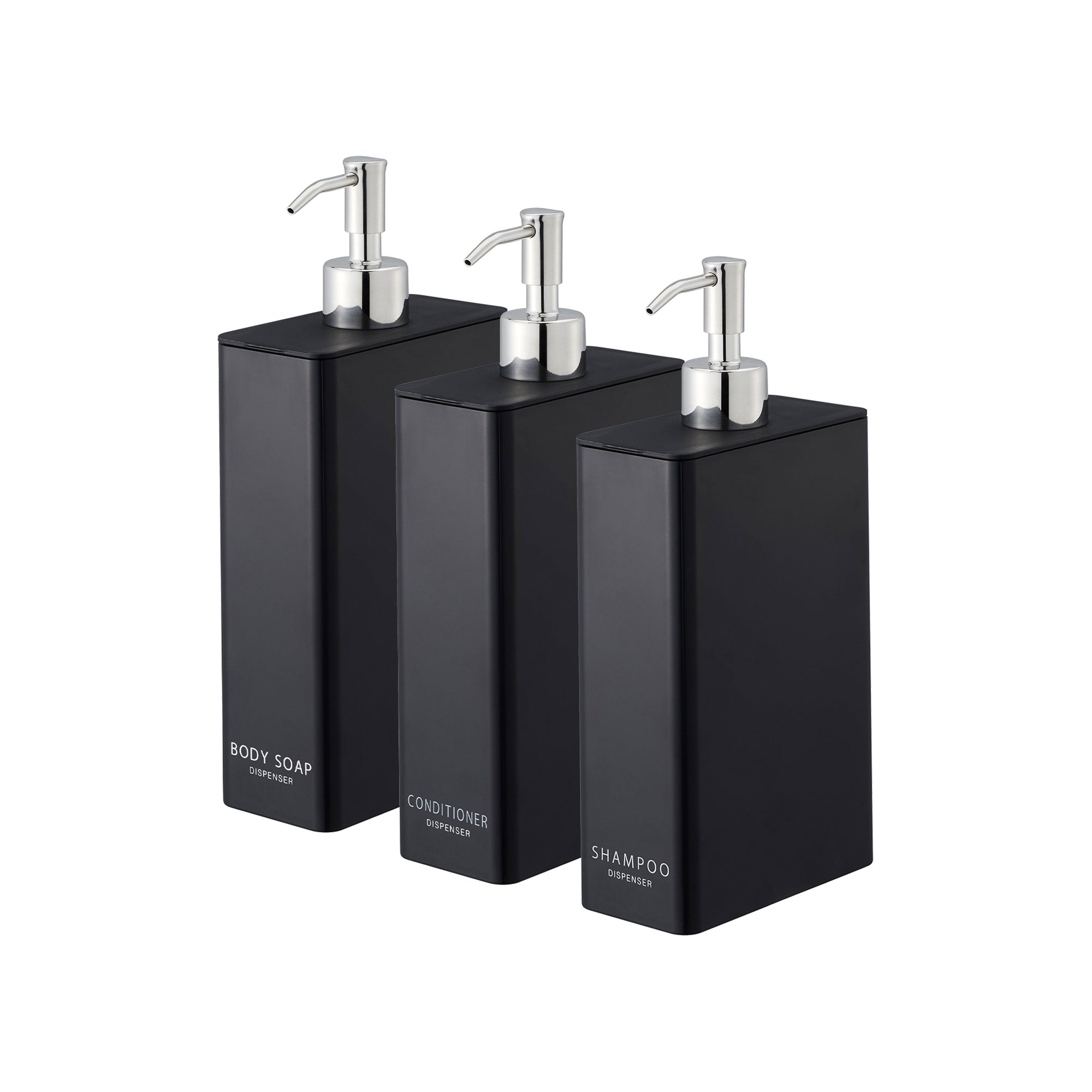 Rectangle Dispenser Bundle - Shampoo, Conditioner, and Body Soap