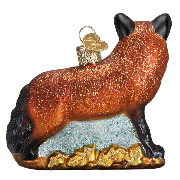 Red Fox Glass Ornament