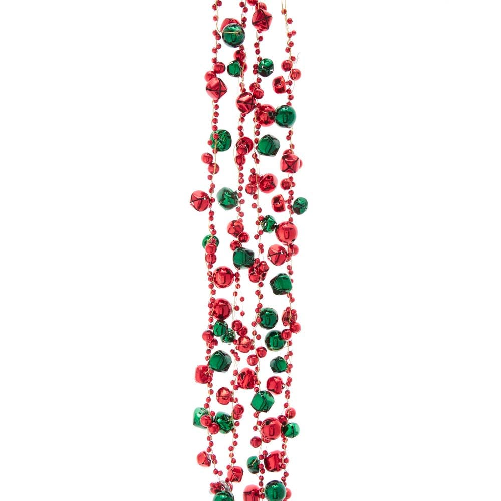 Red and Green Bell Garland - 6 Feet