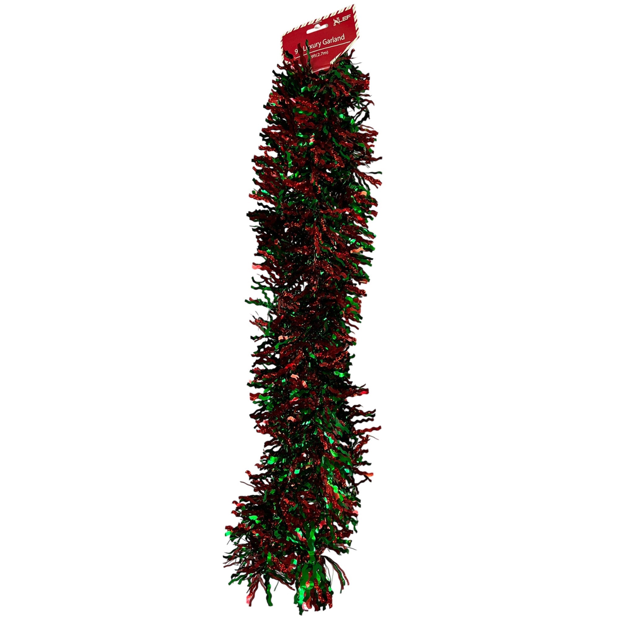 Red and Green Holographic Garland Wavy Cut 3ply