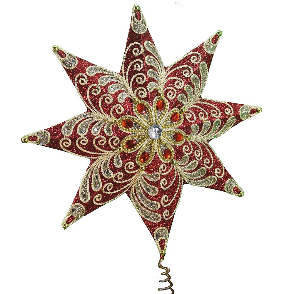 Regal Red and Platinum Star Treetop - 16 Inch