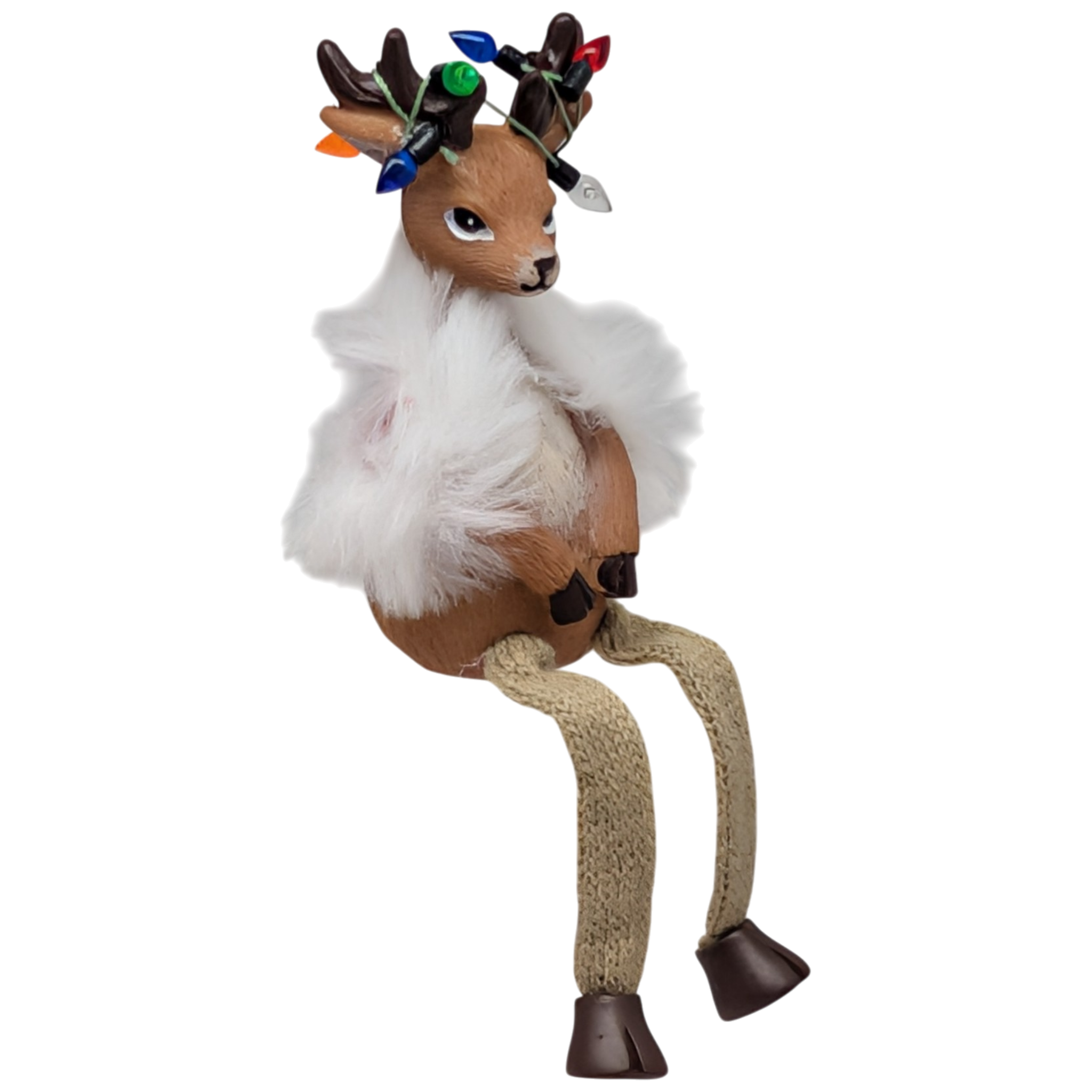 Reindeer Shelfsitter Wearing a Furry Shawl