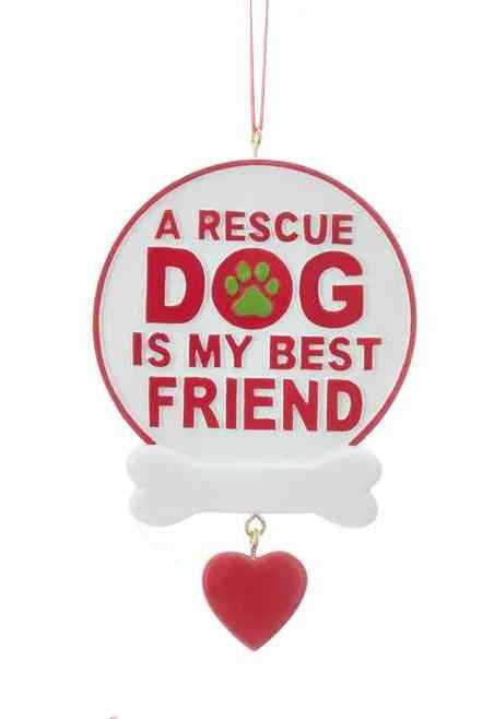 Rescue Dog Sign Ornament - My Best Friend