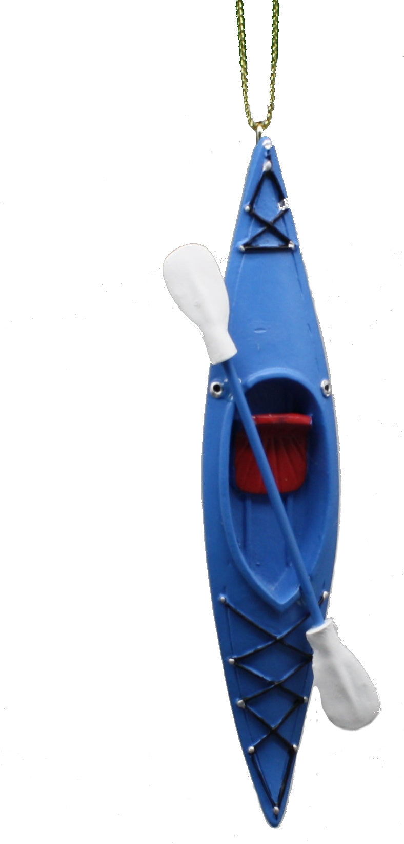 Resin 5 Inch Kayak Ornament - Blue