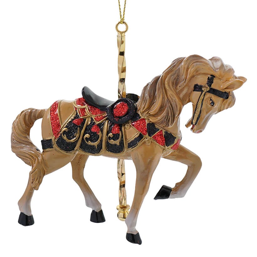 Resin Carousel Assortment Ornament - Tan Horse