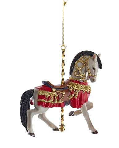 Resin Carousel Ornament - White Horse