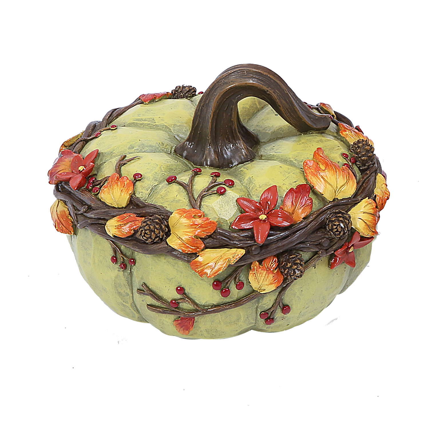 Resin Pumpkin Decor - 5.5 Inch - Green