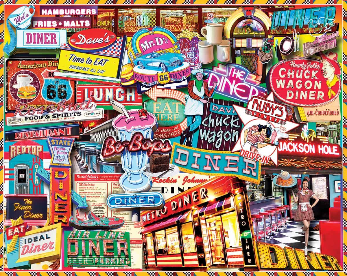 Retro Diner - 1000 Piece Jigsaw Puzzle