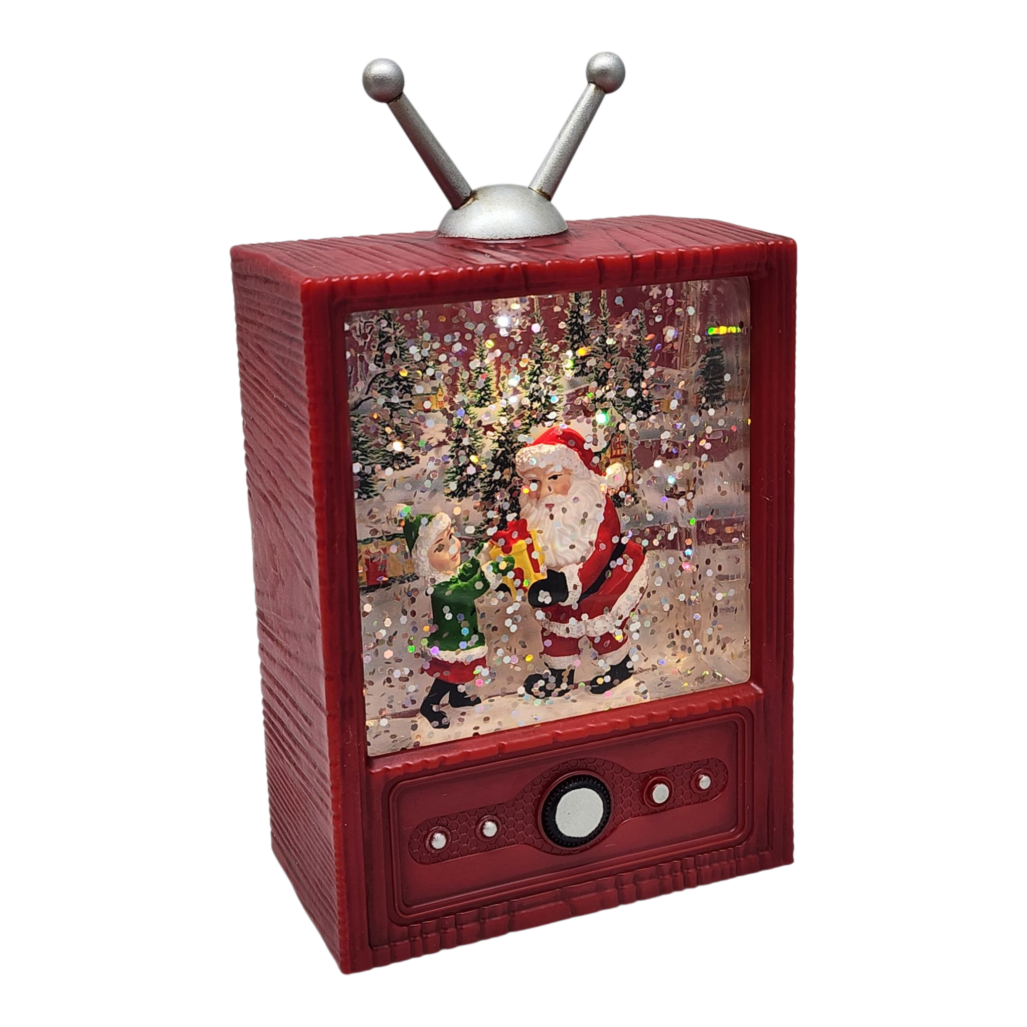 Retro TV Santa Snow Globe