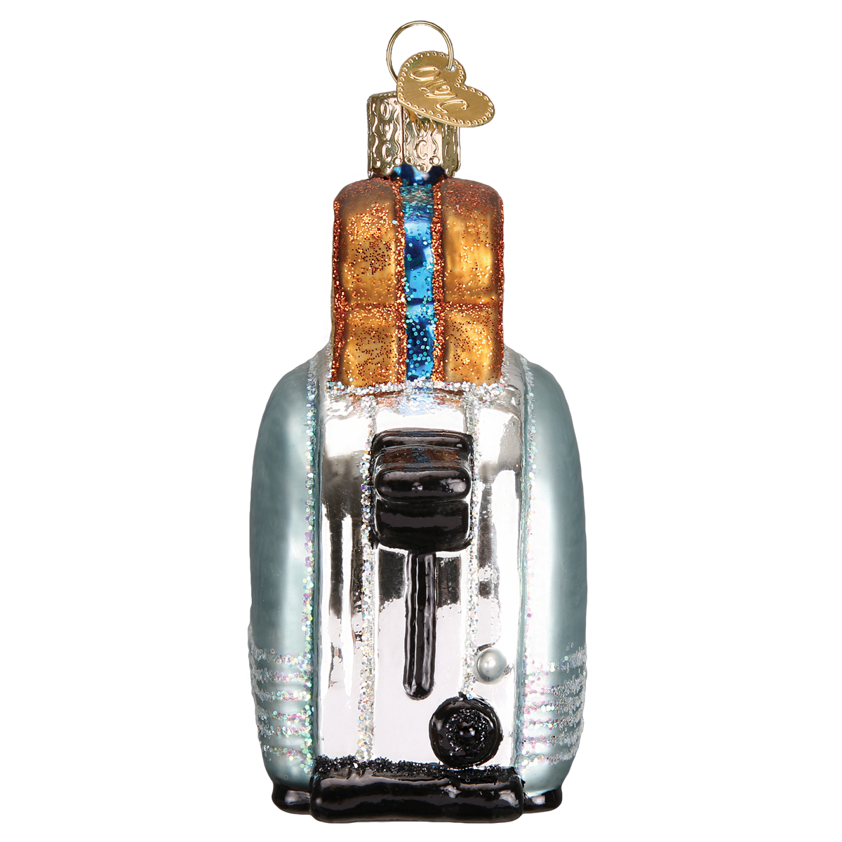 Retro Toaster Glass Ornament