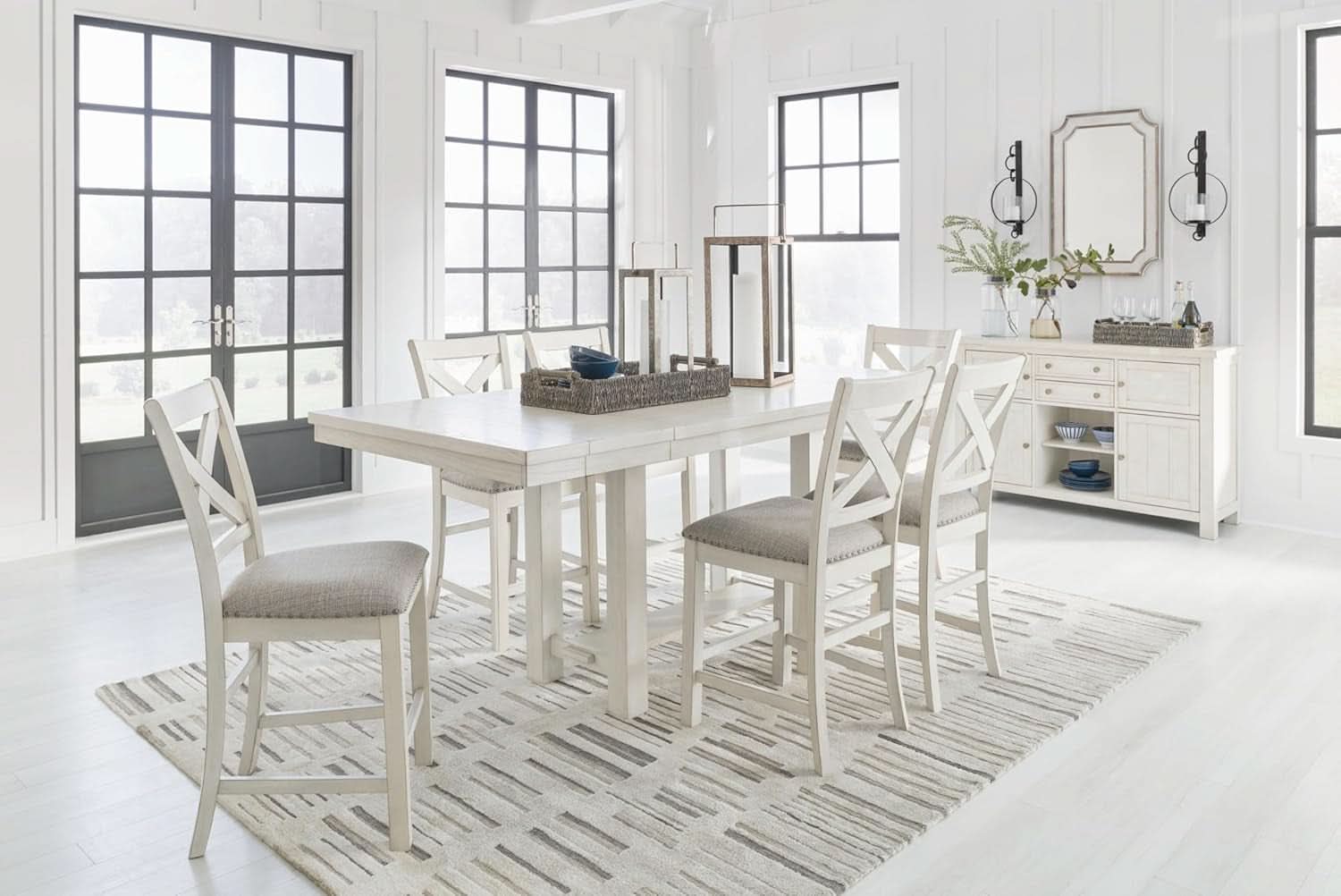 Robbinsdale White Counter Height Bar Stool Set of 2