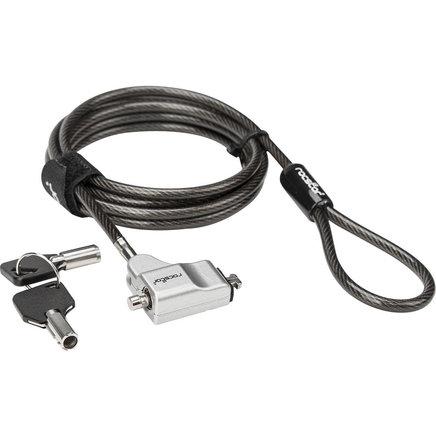 Rocbolt C21 Security Cable With Key Lock And (2) Keys - For Ultra-Thin Laptop, Ultrabook Devices - Compatible Cleat&Trade; Locking Technology - Galvanized Steel, Nickel, Zinc Alloy - 6 Ft - Compatible With K67890Ww & K64444Ww - Taa Compliant - For Ultra-T