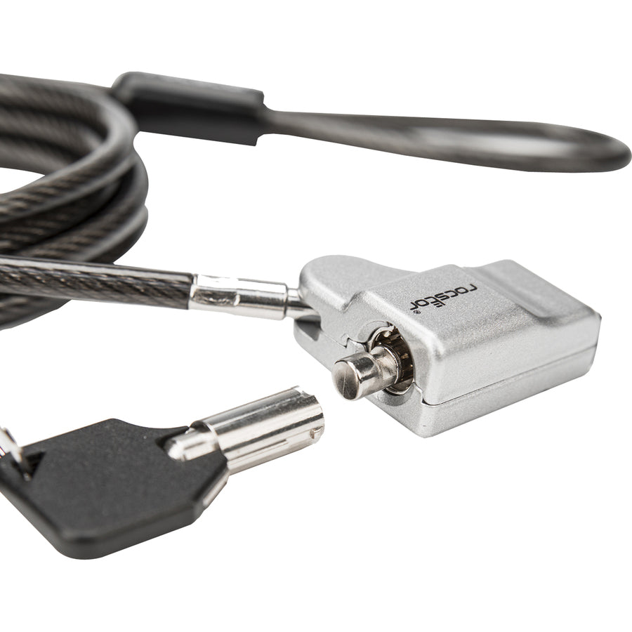 Rocbolt C21 Security Cable With Key Lock And (2) Keys - For Ultra-Thin Laptop, Ultrabook Devices - Compatible Cleat&Trade; Locking Technology - Galvanized Steel, Nickel, Zinc Alloy - 6 Ft - Compatible With K67890Ww & K64444Ww - Taa Compliant - For Ultra-T