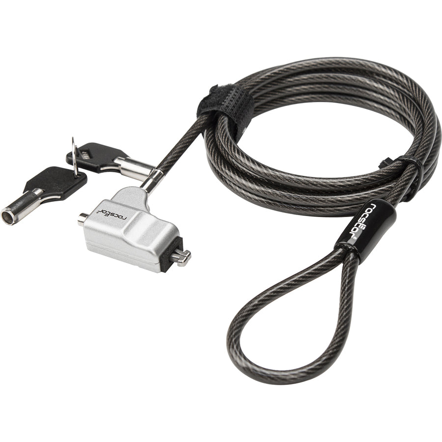 Rocbolt C21 Security Cable With Key Lock And (2) Keys - For Ultra-Thin Laptop, Ultrabook Devices - Compatible Cleat&Trade; Locking Technology - Galvanized Steel, Nickel, Zinc Alloy - 6 Ft - Compatible With K67890Ww & K64444Ww - Taa Compliant - For Ultra-T