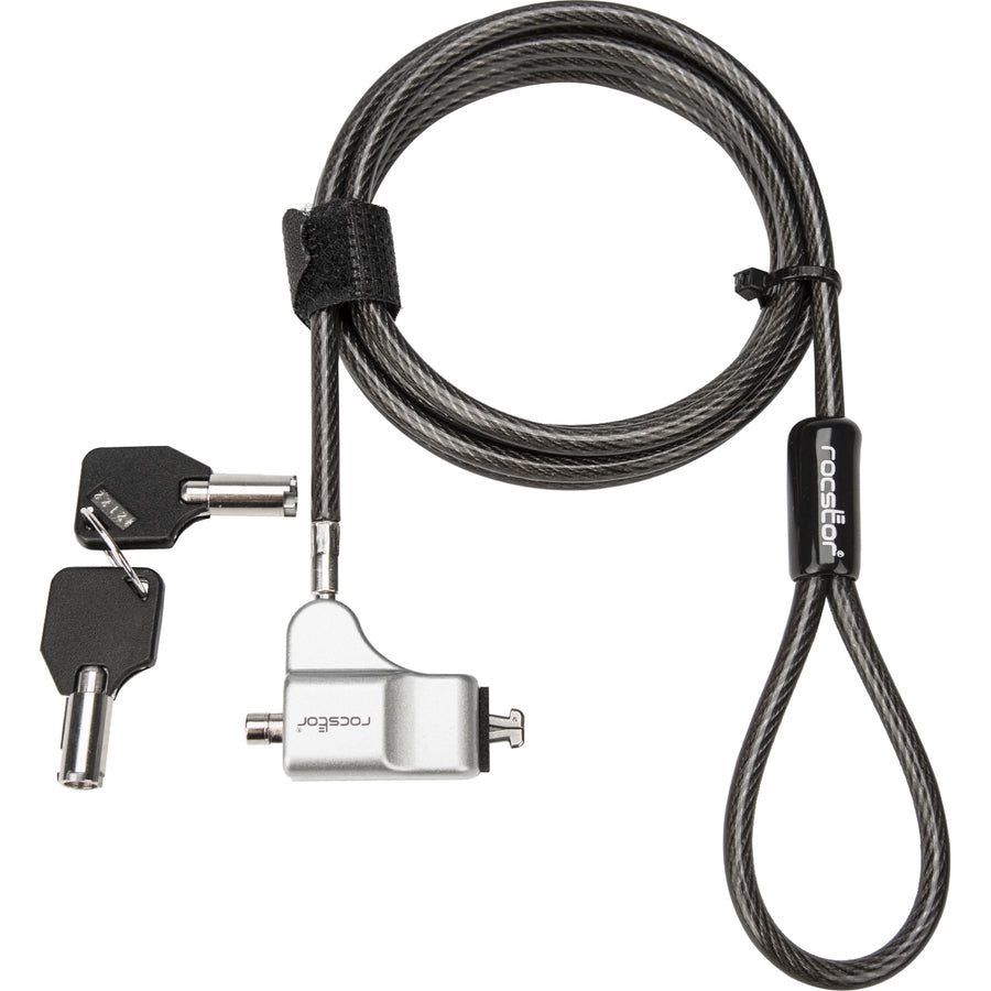 Rocbolt C21 Security Cable With Key Lock And (2) Keys - For Ultra-Thin Laptop, Ultrabook Devices - Compatible Cleat&Trade; Locking Technology - Galvanized Steel, Nickel, Zinc Alloy - 6 Ft - Compatible With K67890Ww & K64444Ww - Taa Compliant - For Ultra-T