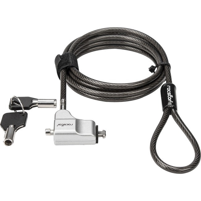 Rocbolt C21 Security Cable With Key Lock And (2) Keys - For Ultra-Thin Laptop, Ultrabook Devices - Compatible Cleat&Trade; Locking Technology - Galvanized Steel, Nickel, Zinc Alloy - 6 Ft - Compatible With K67890Ww & K64444Ww - Taa Compliant - For Ultra-T