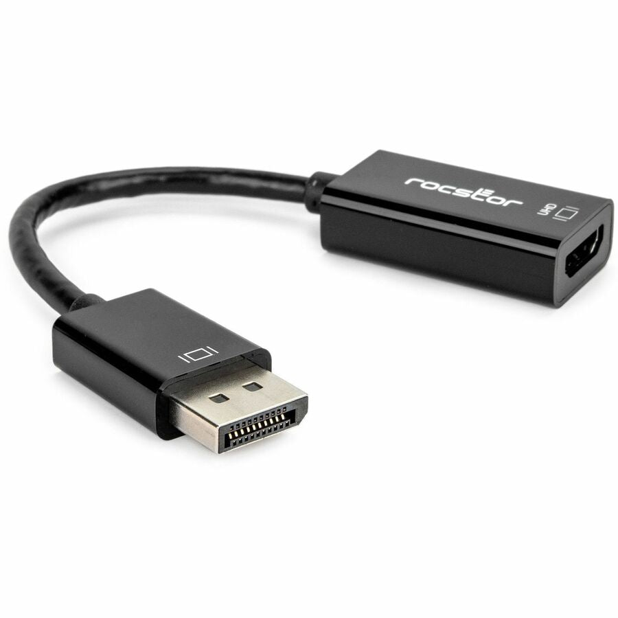 Rocstor DisplayPort 1.2 to HDMI 4K/60Hz Active Adapter Converter - M/F - Black - 1 x